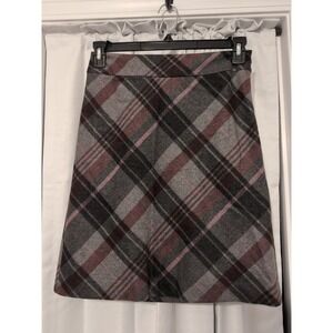 Ann Taylor Petites Wool Plaid Skirt Academia Preppy Coquette Girl Size 4 Petite